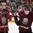 COLOGNE, GERMANY - MAY 13: Latvia's Janis Jaks #72 and Ronalds Kenins #91 look on after a 5-3 preliminary round loss to the U.S. at the 2017 IIHF Ice Hockey World Championship. (Photo by Andre Ringuette/HHOF-IIHF Images)

